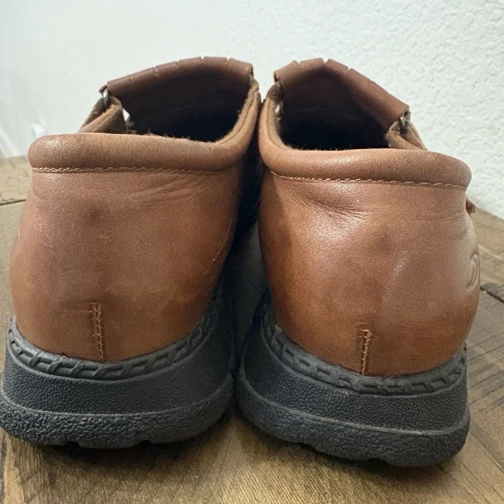 Dr. Scholl's Women's Timeless Mary Jane Flat Brown Woven Leather Shoes 8‎
